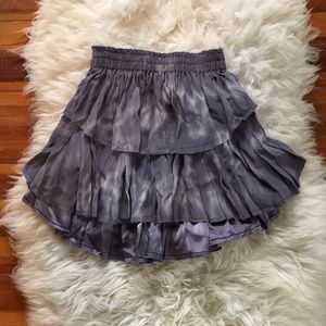 Love Shack Fancy tie die silk mini skirt EUC